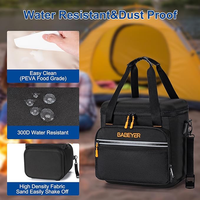 Soft Cooler Bag with Two Ice Packs,Collapsible Cooler for Travel with Adjustable Shoulder Strap,Large Capacity Leakproof Insulated Soft Sided Cooler Bag for Camping, Hiking, Picnic