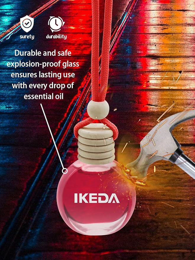 Ikeda Car Air Freshener: Hanging Car Smell Air Freshener | 10ml Hanging Car Perfume | Long Lasting Fragrance | Strong Scents Diffuser for Auto Home (Bubble gum)