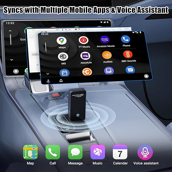Wireless Android Auto Adapter, Plug & Play Dongle for Android11+ Phones, Wired to Wireless Conversion for Android Auto Cars, USB & Type-C Dual Port