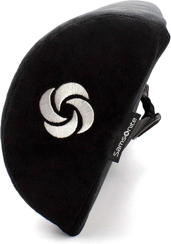 SAMSONITE - Half Moon Lumbar Support Pillow, Elevates Comfort, 100% Pure Memory Foam, Fits Most Seats