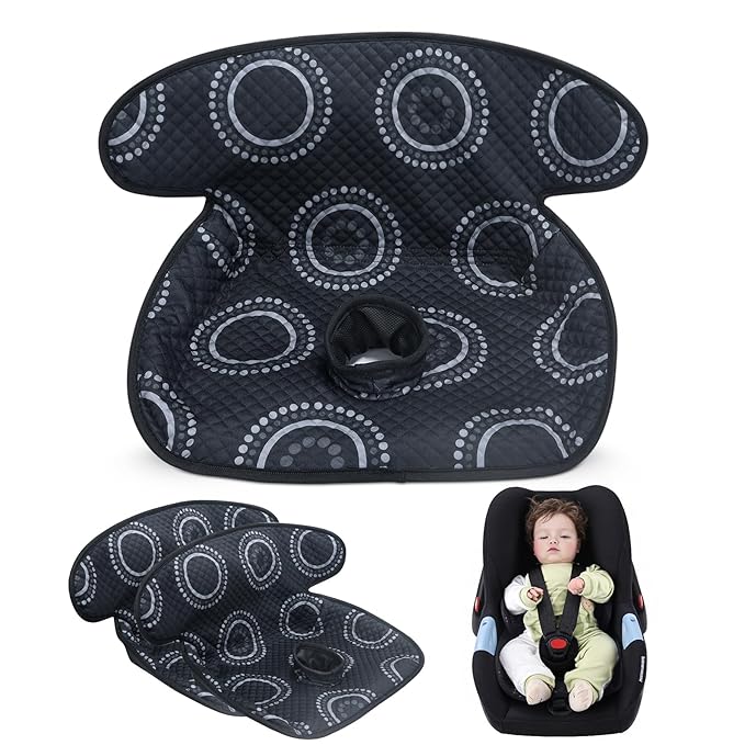 Piddle Pad, Car Seat Potty Training Protector, Waterproof Car Seat Cover with Anti-Slip Backing, Machine Washable Liner for Baby Toddler Carseat, Stroller (Black, 2PC)