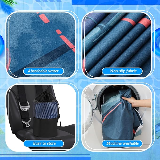 2 Pack Car Seat Towel Covers with Storage Bag 63 x 32 Inch Athletic Running Towel Seat Sweat Washable Non Slip Cover Gift for Car Outdoor Sport Activities (Los Angeles Street Scene)