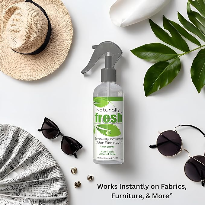 Unscented Non-Toxic Alcohol-Free Car Air Freshener Spray - Odor Eliminator and Fragrance-Free Car Spray Freshener, Remove Smoking Odor, 6 oz Freshener Spray by Fresh Naturally