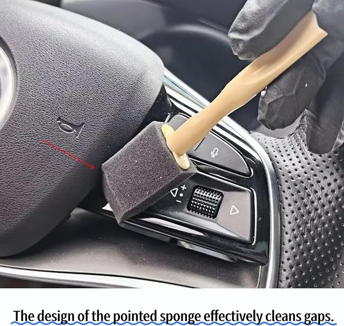 20 PcsCar Air Vent Cleaning Brush, Disposable Car Air Vent Cleaning Sponge Head, Mini Duster for Automotive AC Vents, Dashboard, Keyboard & Blinds