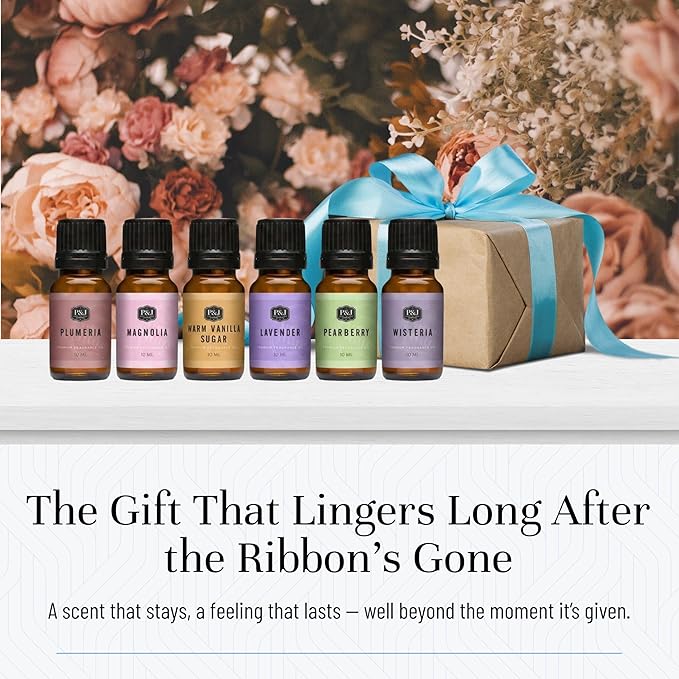 P&J Trading Fragrance Oil Ladies Set | Pearberry, Lavender, Warm Vanilla Sugar, Plumeria, Magnolia, Wisteria Candle Scents for Candle Making, Freshie Scent, Soap Making Supplies, Diffuser Oil Scents