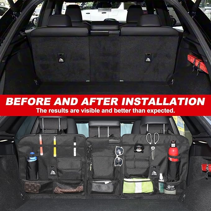 Back Seat Trunk Organizer Hanging Compatible with Lexus RX 2023-2026 RX350/RX450/RX500 Collapsible Car Storage Bag with Pockets Accessories