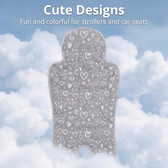 Pinkunn Gel Car Seat Baby Cooling Pad for Summer Breathable Stroller Cooler Pad Multifunctional Carseat Cooling Mat for Baby Child Dining Chair Safety Seat Stroller(Gray,Heart)