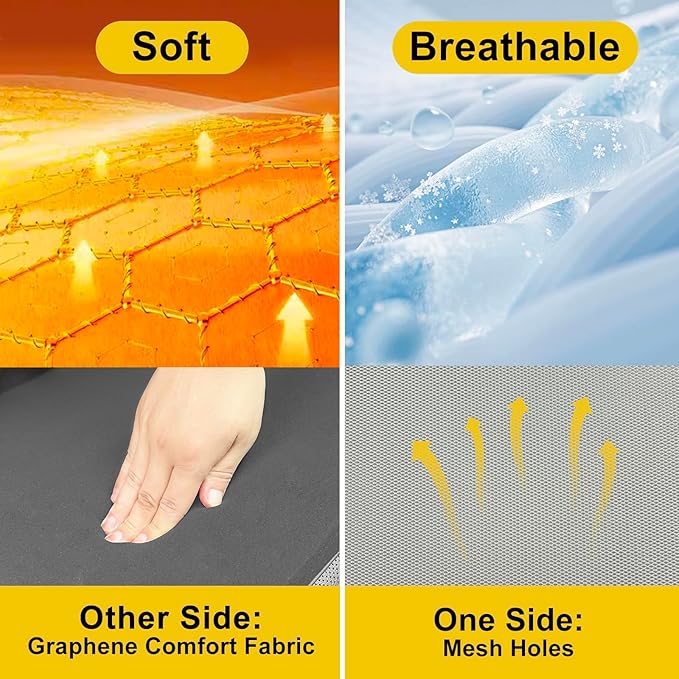 Graphene Car Seat Cushion, Comfort Memory Foam Car Cushions for Driving, Advanced Lumbar Helps Relieve Pressure Points, Molds to Any Body, Drive in Heavenly Comfort in Any Vehicle