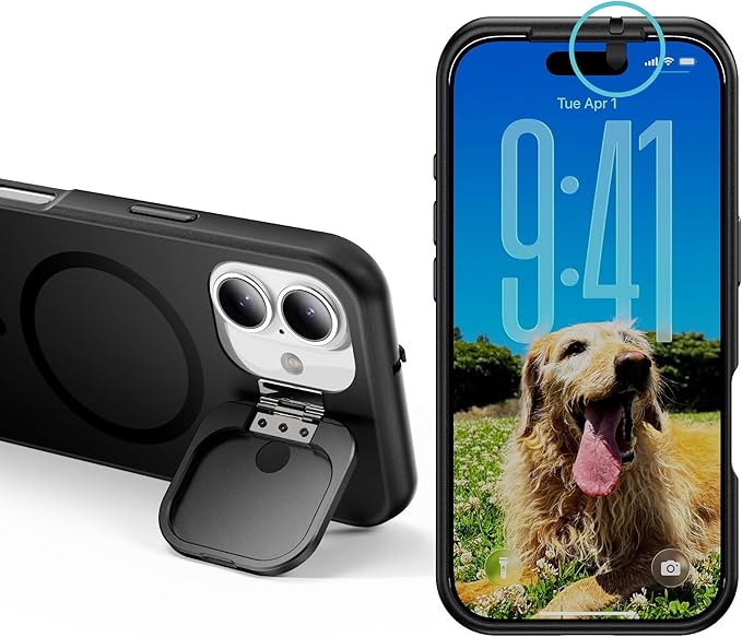 Spy-Fy iPhone 17 Privacy Case | Front and Rear Camera Covers | MagSafe iPhone Case with Lens Protection | Camera Blocker for Privacy and Safety | Slim Shockproof Phone Cover 6,3-inch Black