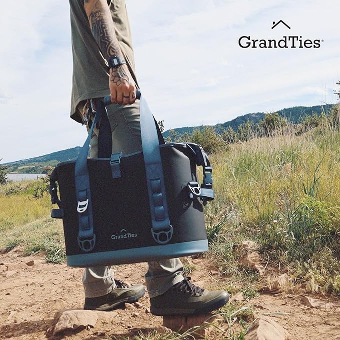 GrandTies 40 Can Portable Soft Cooler Bag - High-Performance Large Cooler - Leak Proof Waterproof Insulated Cooler Bag - Portable Ice Chest for Outdoor, Fishing, Beach, Travel, Camping