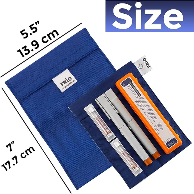 FRIO Cooling Wallet - Insulin Cooler for 45+ Hours of Stress Free On The Go - Blue - Large