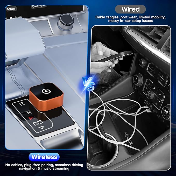 2026 2-in-1 Wired to Wireless CarPlay Android Auto Adapter, USB/Type-C Plug & Play Car Dongle, Fast Auto Connect & Stable Signal for Apple iPhone & Android