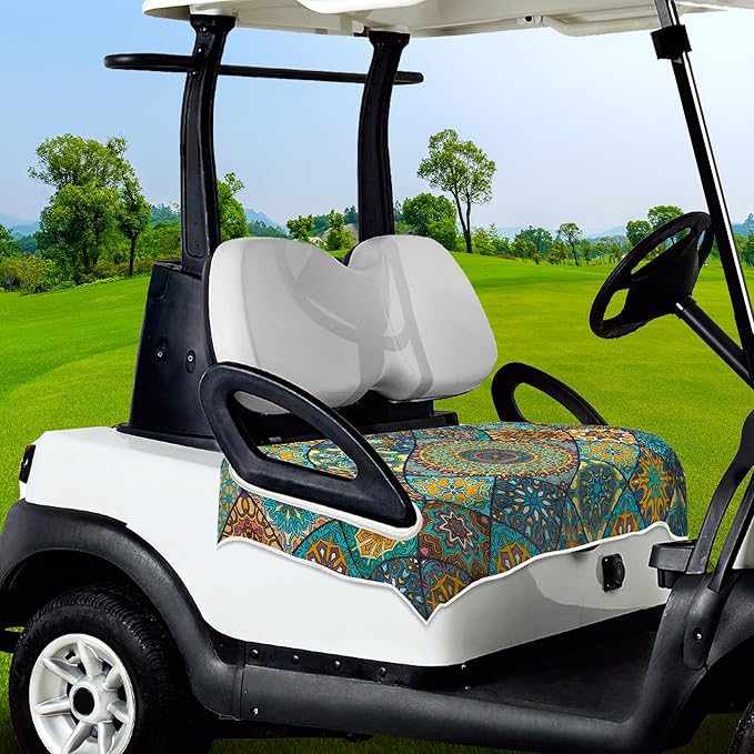 ENYORSE Golf Cart Seat Covers - Ethnic Style Golf Cart Towel Blanket for 2/4 Seater, Soft & Breathable Microfiber, Keeps Seats Cool & Comfortable, 51”x31”, Fits EZGO/Yamaha/Club Car