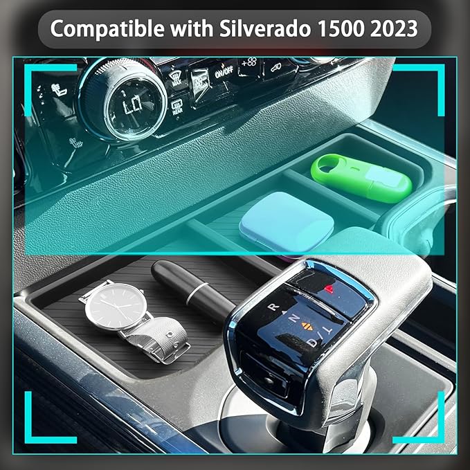 CDEFG for 2023 2024 2025 Chevy Silverado GMC Sierra Lower Console Organizer, Silverado Sierra 1500 Accessories Center Console Organizer Glove Box (for Full Console w/Bucket Seats ONLY)