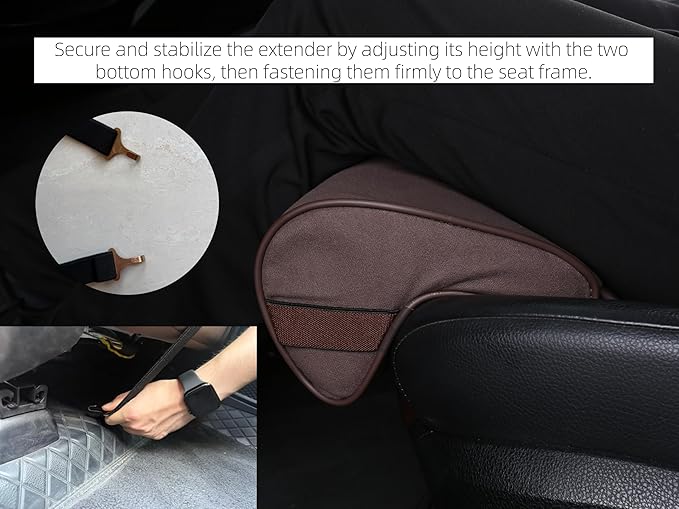 JUPENG Car Seat Leg Extender with Heat & Massage, USB Powered Multi-Level Memory Foam Under Thigh Leg Support Cushion for Driver Seat, Office Chair & Travel, Universal Comfort Pad (Beige)