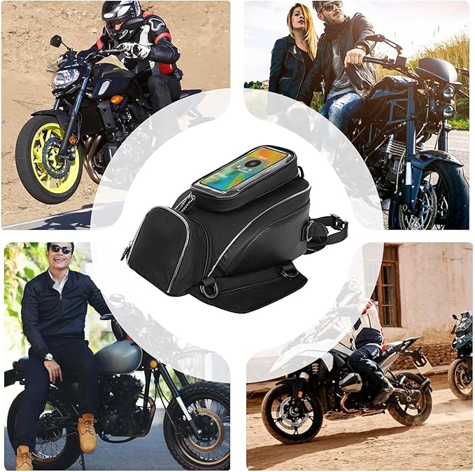 Motorcycle Tank Bag for Honda Rebel CMX 300 500 CMX300 CMX500, Strong Magnetic Waterproof Oxford Black Motorbike Quick Release Pannier Bag