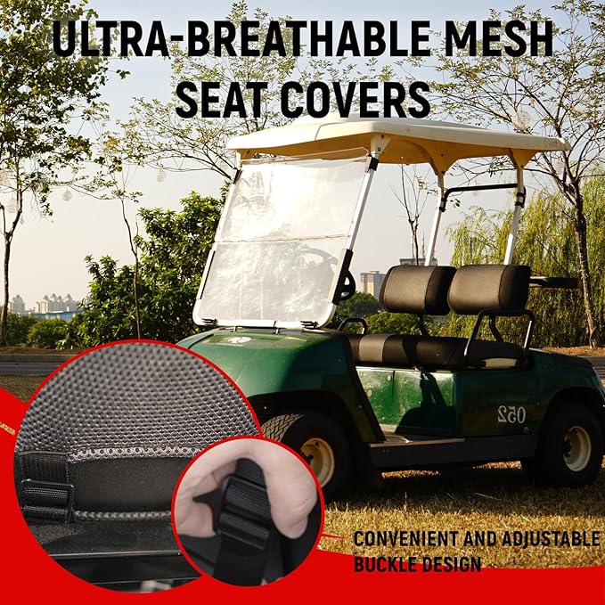 Golf Cart Front Seat Covers for Yamaha G2 G8 G9 G11 G14 G16 G19 G20 G21 G22, Durable Polyester Fabric Yamaha Golf Cart Seat Covers, Breathable Washable