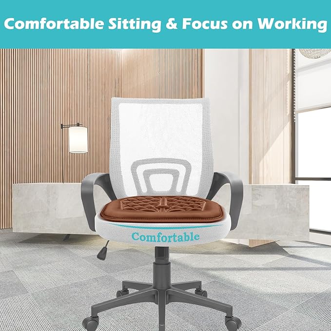 Big Ant Car Seat Cushion, Comfort Memory Foam Driver Seat Cushion Improve Driving View, Sciatica and Lower Back Pain Relief, Thick Seat Cushions for Car Home Office Chair, Wheelchair - Brown