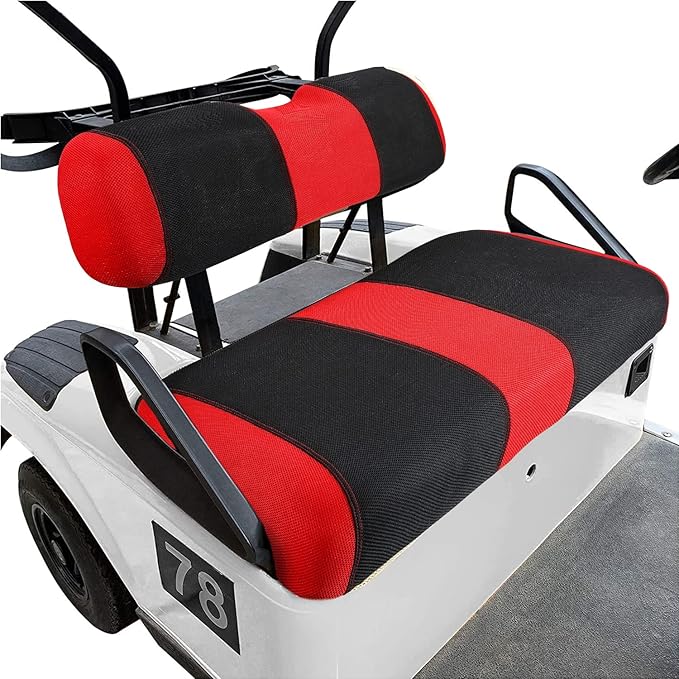 EZGO Golf Cart Front Seat Covers, Golf Cart Seat Cover Fit for EZGO TXT OEM Ordinary Seat Cushion, Washable Breathable Air Polyester Mesh Cloth, Cool in Summer and Warm in Winter