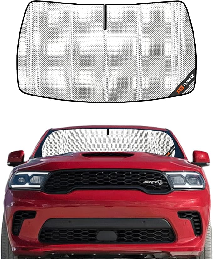 Windshield Sun Shade for Dodge Durango 2021-2025. Full Coverage Rearview Mirror Shade for Ultimate Protection