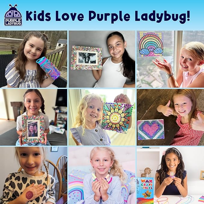 PURPLE LADYBUG 300 PCS Bendable Wax Craft Sticks, Imagination Sticks for Kids, Road Trip Essentials, Travel Toys for Toddlers in Car, Airplane Activities for Kids Ages 4-8, Camping & Summer Essentials