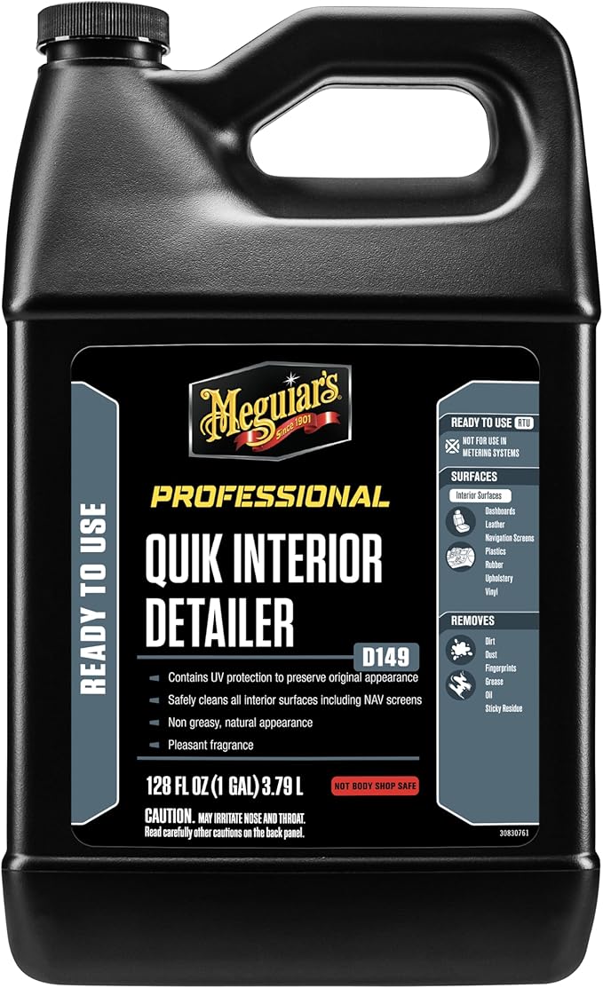 Meguiar's D14901 Detailer Quik Interior Detailer 3.79L safely cleans all interior surfaces