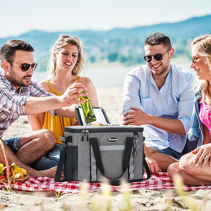 Maelstrom Collapsible Soft Cooler Bag,35/55/75 Cans Beach Cooler with Flip Top Lid, Ice Chest, Leakproof & Portable for Beach, Camping, Road Trips & Grocery Shopping