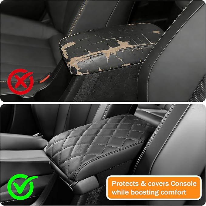 Corolla Center Console Cover/Pad Fit 2020-2023 2024 2025 2026,Faux Leather Toyota Corolla Armrest mat,Posture Improving Support Cushion,Protector Console,Waterproof, Wear-Resistant