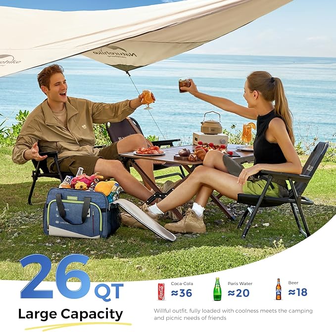 Electric Portable Cooler Plug in 12V Car Cooler Bag, Warmer Bag for Vehicle, DC Power Cord,25L Insulated Lunch Bag for Family Outings, Grocery,Camping,Truck Drivers,All Season ﻿