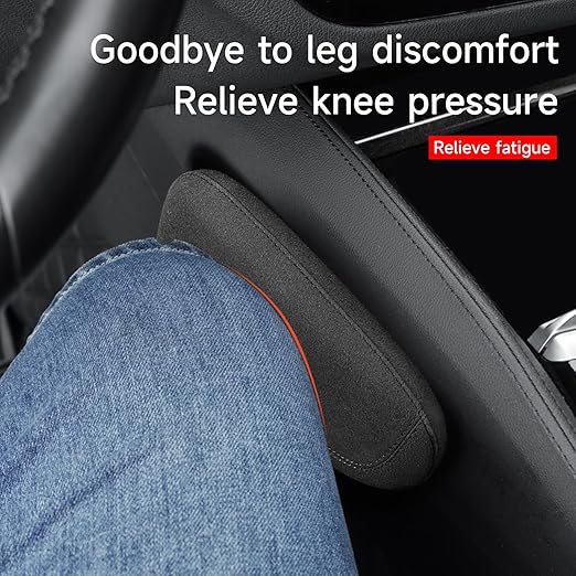Alcantane style car leg knee pads memory foam car center console knee cushions car leg pads protect knee and leg elbow pads car copilot Universa version (black line lift leg pad)