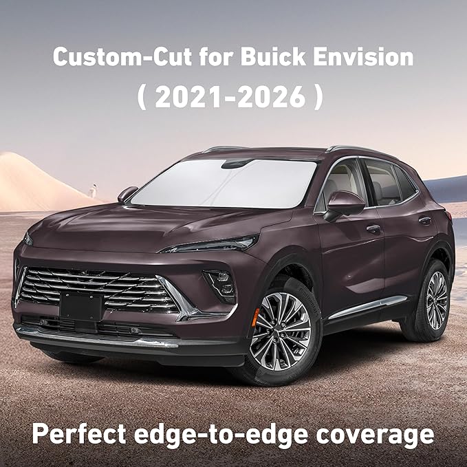 EcoNour Windshield Sunshade Compatible for Buick Envision 2021-2024 2025 2026, Sun Visor for Front Windshield & Window Sun Shade Cover, UV Heat Blocker & Protector, Car Accessories