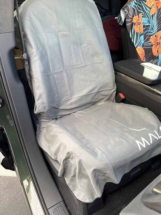 Malo’o SeatGuard Car Seat Cover Towel, Universal Seat Protector Towel for Trucks and Cars, Heavy Duty Seat Cover for Sports Gear, Dogs and Wet Clothing, Grey