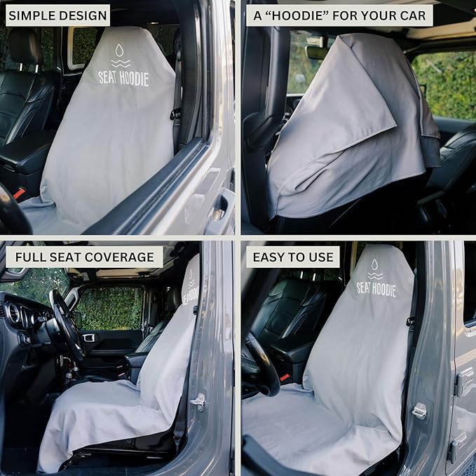 Car Seat Towel | Premium Microfiber Towel Seat Covers for Cars | Universal Fit & Machine Washable | Portable Car Seat Towel Cover After Gym, Yoga, Beach Taupe