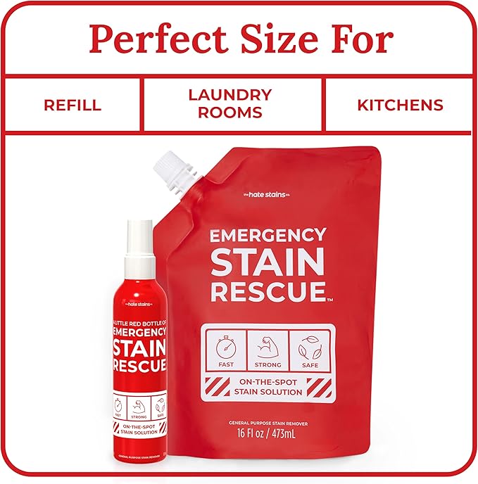 Emergency Stain Rescue Stain Remover Spray - Carpet Cleaner Spray - Wine & Coffee Stain Removal - 16 Fl Oz (Pack of 1)