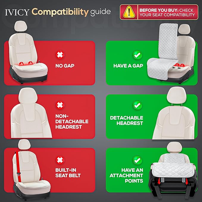 IVICY Faux Linen Front Car Seat Cover – Durable, Non-Slip Seat Protector for Cars – 1 Unit, Light Beige
