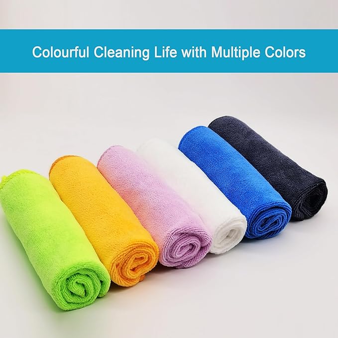 Microfiber Cleaning Cloth Ultra Absorbent & Soft Micro Fiber Cloth for Cleaning for House Kitchen Boat Microfiber Towels for Cars Window Cleaner (12"x12") Grey-6 Pack