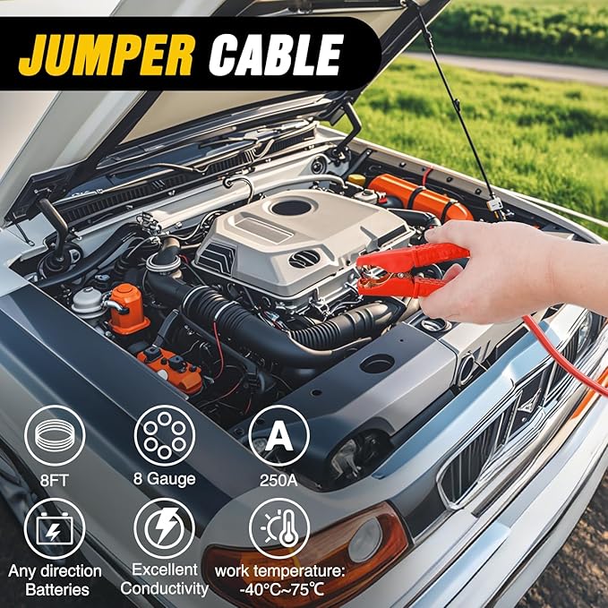 Nilight Car Emergency Kit with Jumper Cable Air Compressor Tire Repair Essential Tools First Aid Alligator Connector Electrical Kit for Travel Camping Outdoor Cars Truck SUV RV