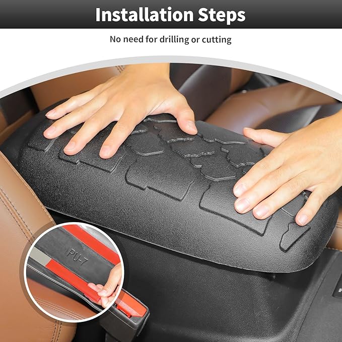 CheroCar Center Console Armrest Cover Fit for Bronco Sport 2 or 4 Door 2021+, Center Console Armrest Box Cushion Soft Arm Rest Pad, Scratch Resistance Armrest Cover, Automotive Interior Accessories