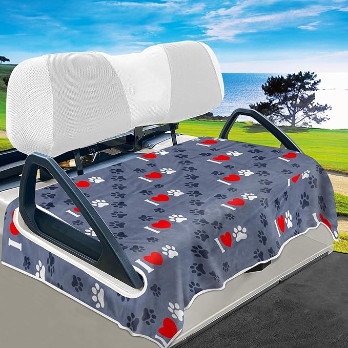 YOKYHOM American Flag Golf Cart Seat Covers for 2/4-Seater, Patriotic USA Seat Towel Blanket Keeps Seats Cool & Clean for Summer, Microfiber Fits EZGO, Club Car, Yamaha, 51"x31"