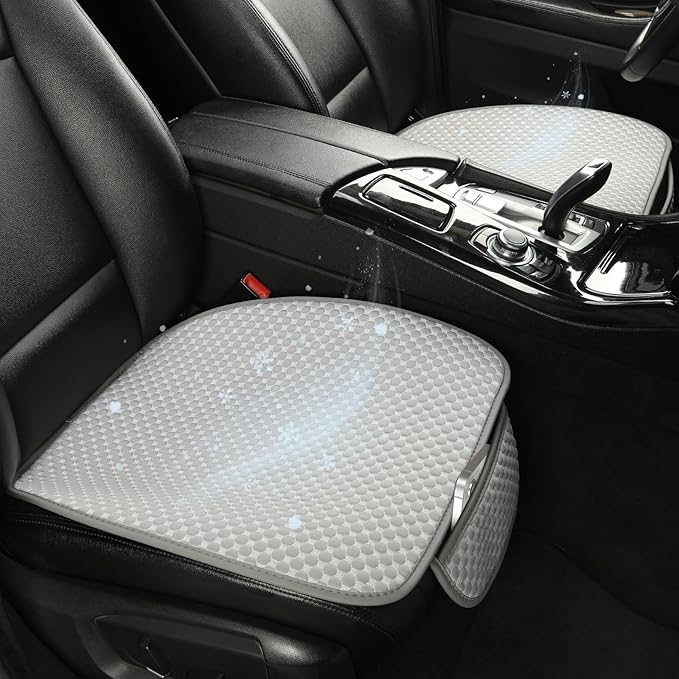 West Llama Car Seat Covers for Summer,Ice Silk Bottom Seat Covers for Cars Include 2 Piece Front Driver Seat Pad Mat Universal Fits 90% SUVs,Cars,Sedans(2Piece-Gray)