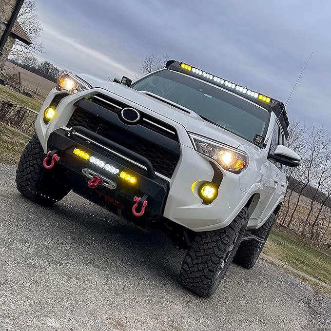 AUXTINGS 49 inch Single Row Dual Color LED Light Bar 270W Off Road Light Bar White Amber Combo LED Work Light Truck UTV 4x4 Cars SUVs ATVs Boats Fog Driving Light with Wiring Harness kit