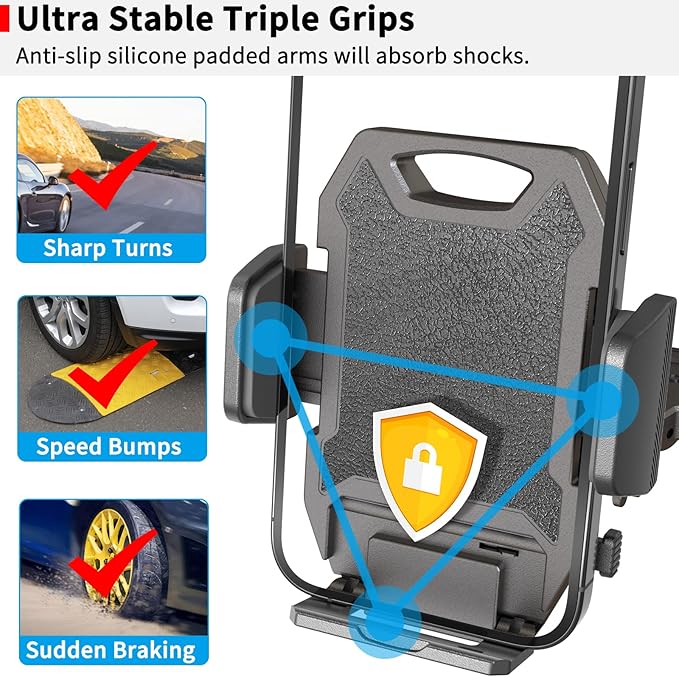APPS2Car Sturdy CD Slot Phone Mount with One Hand Operation Design, Hands-Free Car Phone Holder Universally Compatible with All iPhone & Android Cell Phones, for Smartphone Mobile (Faux Leather)