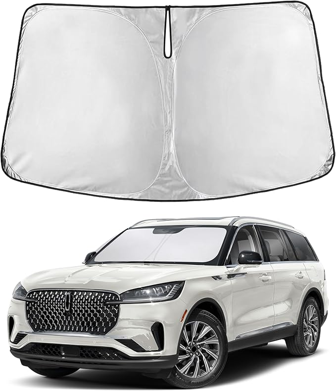EcoNour Windshield Sunshade Compatible for Lincoln Aviator 2020-2024 2025 2026, Sun Visor for Front Windshield & Window Sun Shade Cover, UV Heat Blocker & Protector, Car Accessories