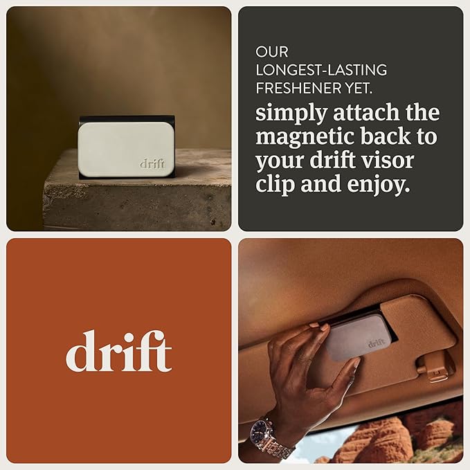 Drift Car Air Freshener - The Original Stone Air Freshsener - Car Odor Eliminator - Long Lasting Scent - Car Accessories - Metal Clip - Coconut Pistachio 3 Pack Refill - NO CLIP INCLUDED