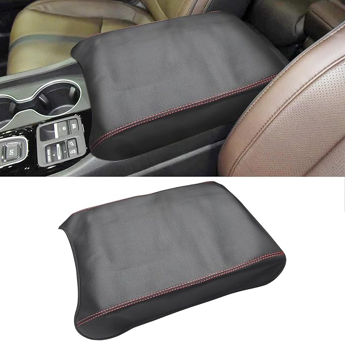 Compatible with Center Console Armrest Cover for Honda Pilot 2023-2026/ Passport 2024-2026/ Ridgeline 2024 2025 Leather Arm Rest Storage Box Lids Cushion Protector Pad