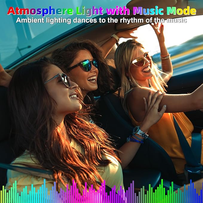 Interior Car LED Strip Lights for Tesla Model 3 Y 2021-2023, 16 Million Colors Ambient Lighting Kit with APP Control, Music Sync Color Change Neon Lights for Dashboard & Center Console
