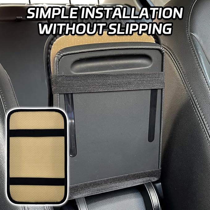 Black Bling Car Console Cover Hot Black Arm Rest Center Console Cushion Pad, Universal Anti-Slip Leather Armrest Box Decor Protector with Crystal Sparkling Rhinestone Car Accessories(Black)