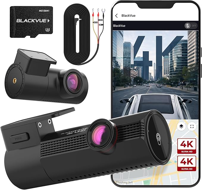 BlackVue Elite 10-2CH 64GB Dash Cam - 4K+4K Dash Cam Front and Rear, Dual STARVIS 2 Night Vision, HDR Front, Power Saving Parking Mode, Free Hardwire Cable & SD Card, Supports up to 1TB, Wi-Fi
