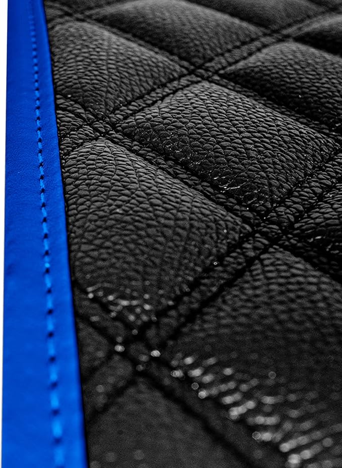 FH Group Universal Fit Diamond Pattern Faux Leather Automotive Floor Mats fits Most Cars, SUVs, and Trucks Blue