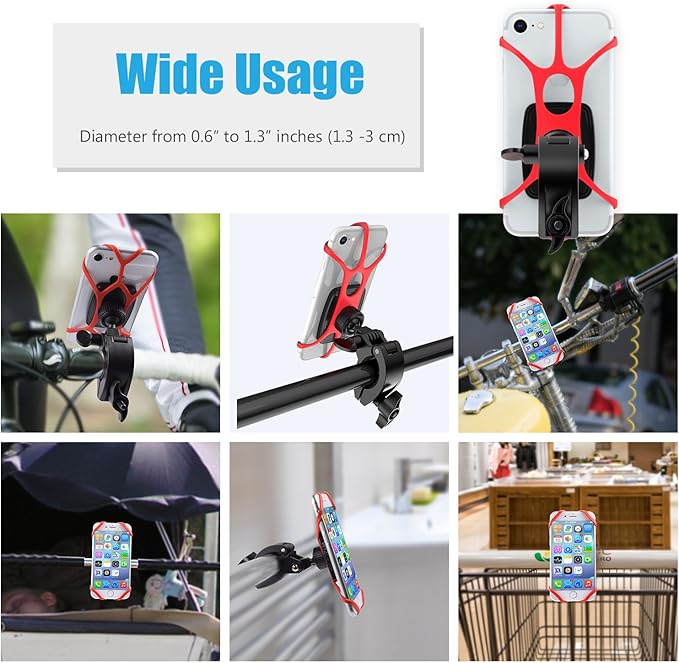 WixGear Universal Magnetic Bicycle & Motorcycle Handlebar Phone Holder for Cell Phones and GPS with Fast Swift-Snap Technology,